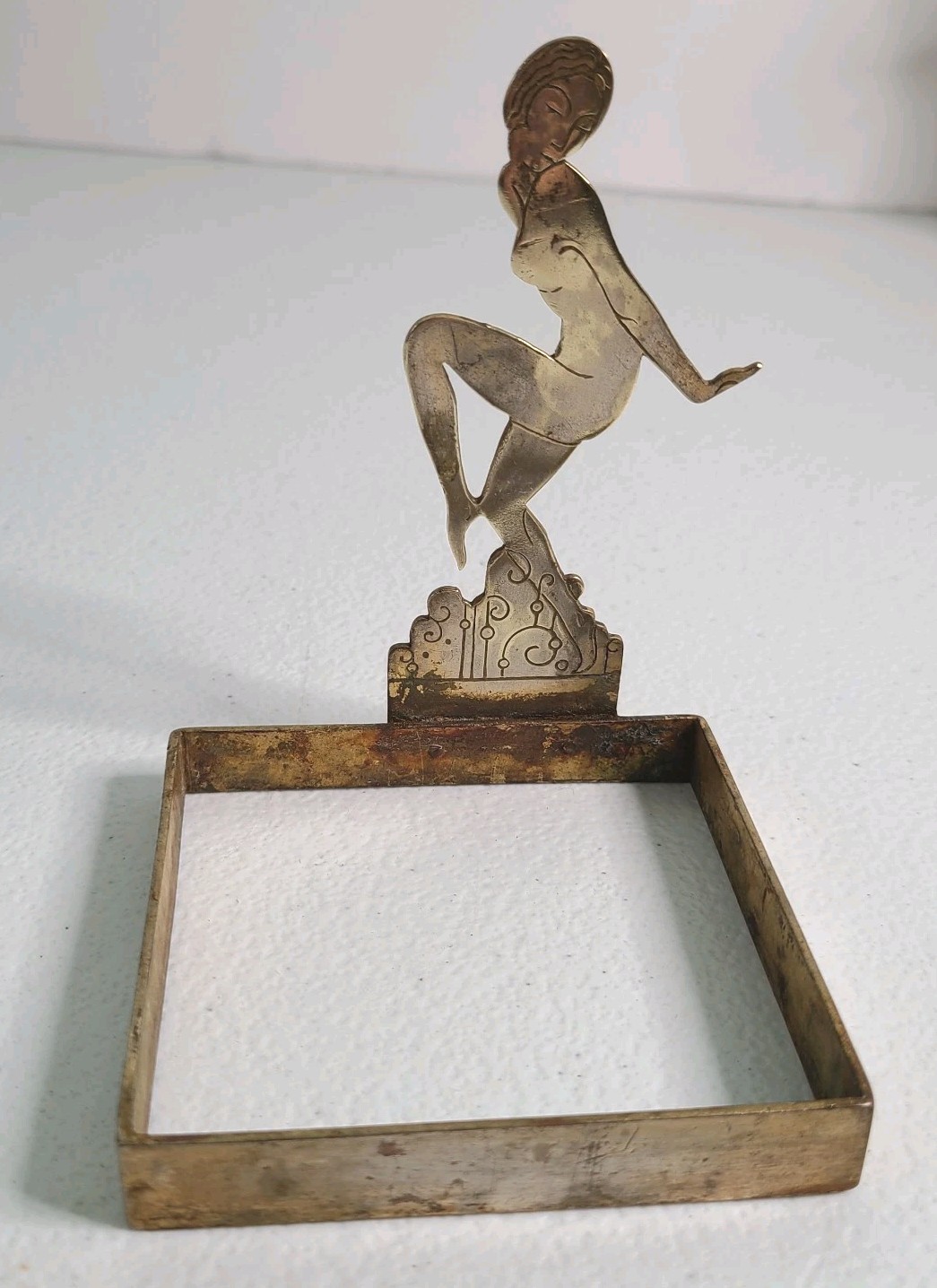 Art Deco Nude 1930s Brass Ashtray Frame Holder
