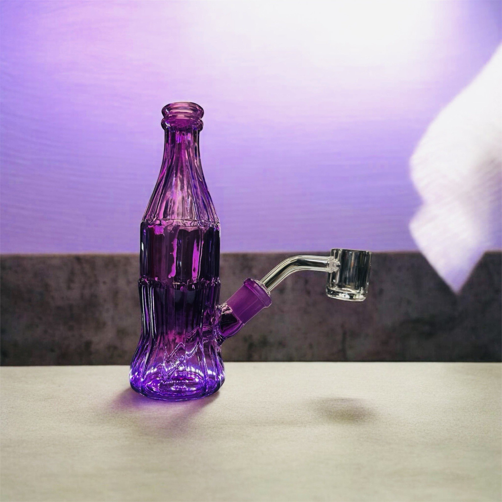 🔥 6” Purple Soda Bottle Style Glass Water Pipe – Compact & Stylish 🔥New