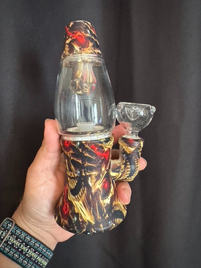 Bong 8″ Inch LAVA LAMP BONG Silicone Glass Water Pipe Bubbler