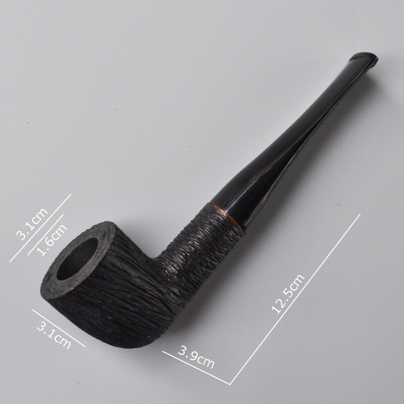 Briar Wooden Smoking Tobacco Pipe Dublin Carved Surface Tapered Stem Small Size