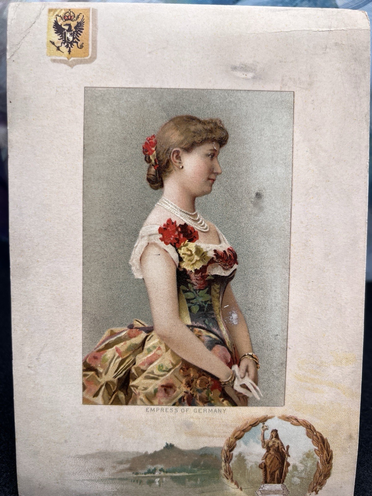 Empress Augusta Victoria of Germany 1890s Kinney Brothers Tobacco Library Card