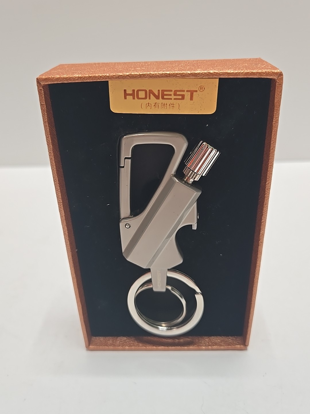 Honest Multifunctional Lighter And Bottle Opener With Key Chain Silver NOB