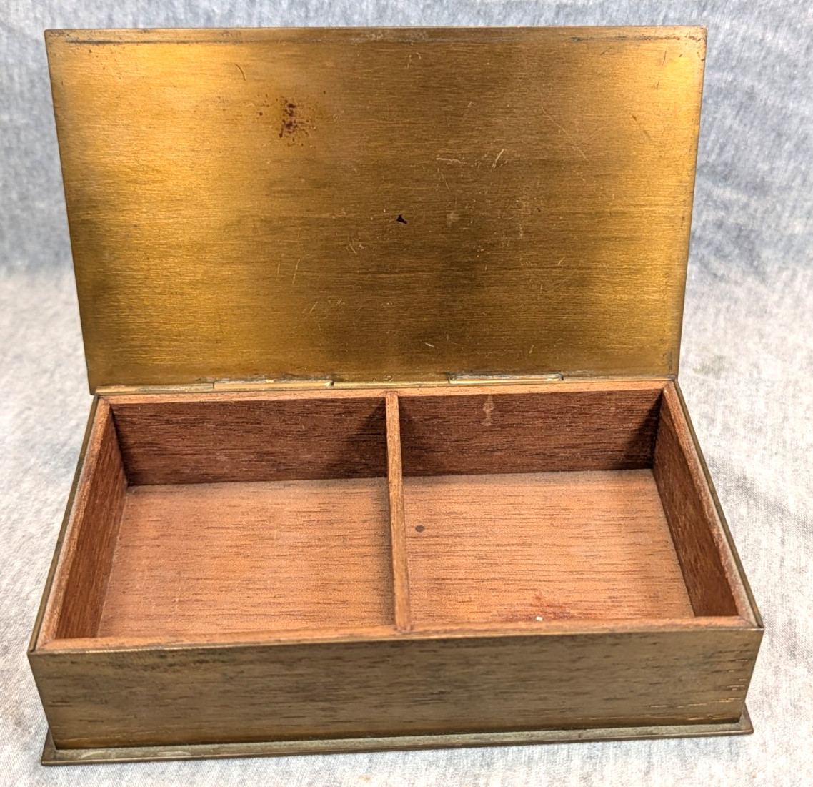 Vintage Silver Crest Plated Bronze Cigarette Box Horse Motif c. 1930 Smith Metal