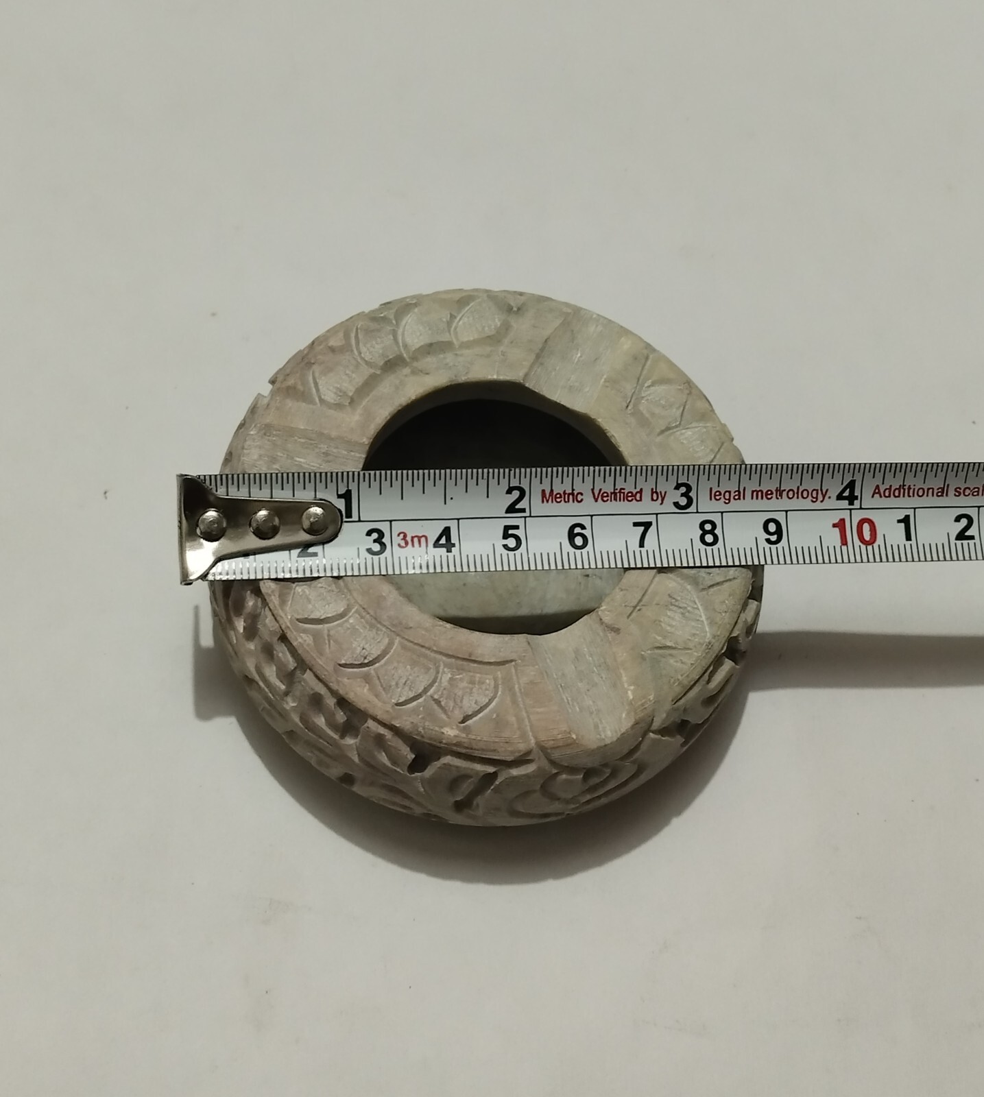 Indian Soapstone Marble Ashtray Ash tray for cigarette with carving set of 2 pcs