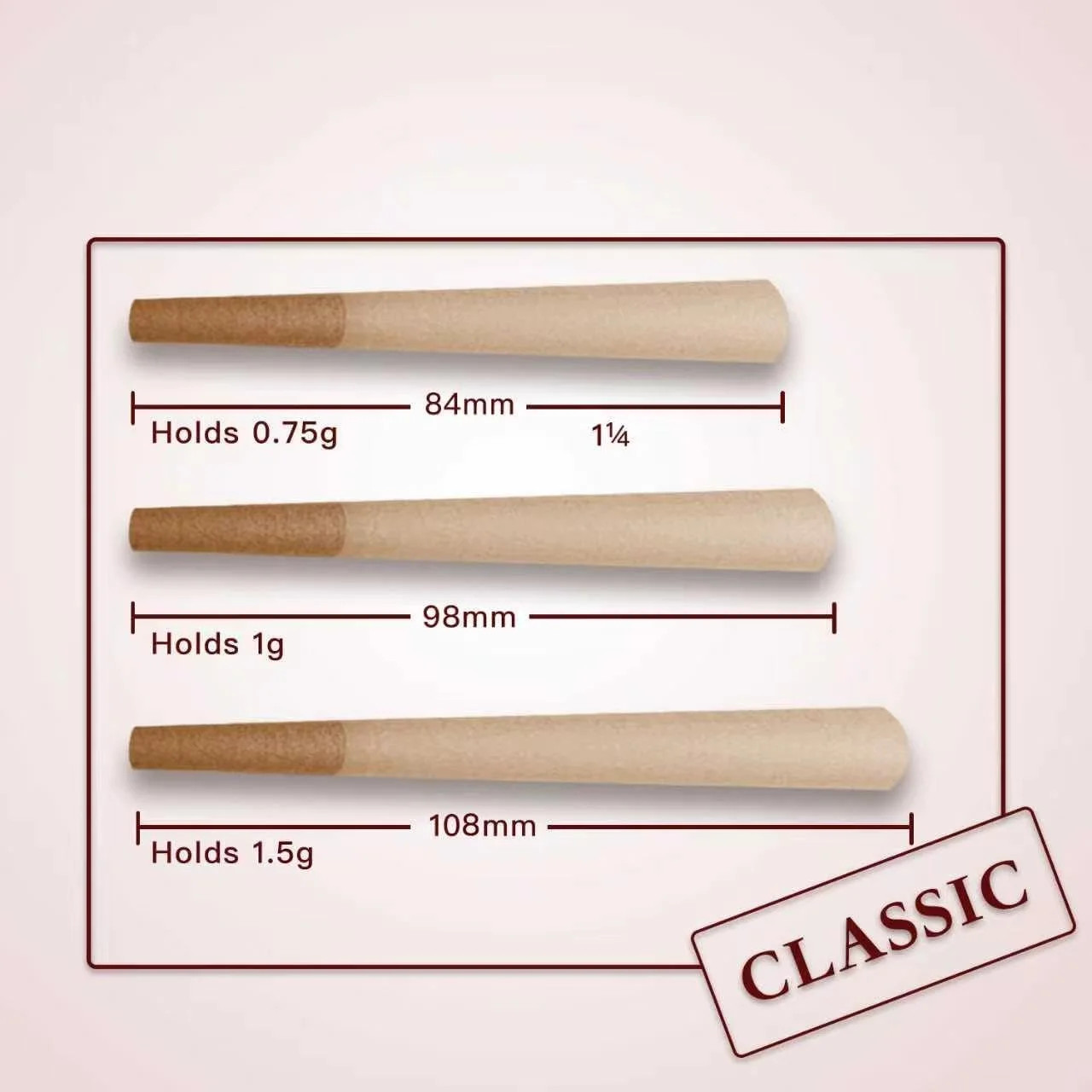 Rolling Cones 1-1/4 Size-200 Pack – Cones 1-1/4 Size – Slow Burning 1-1/4 Size P