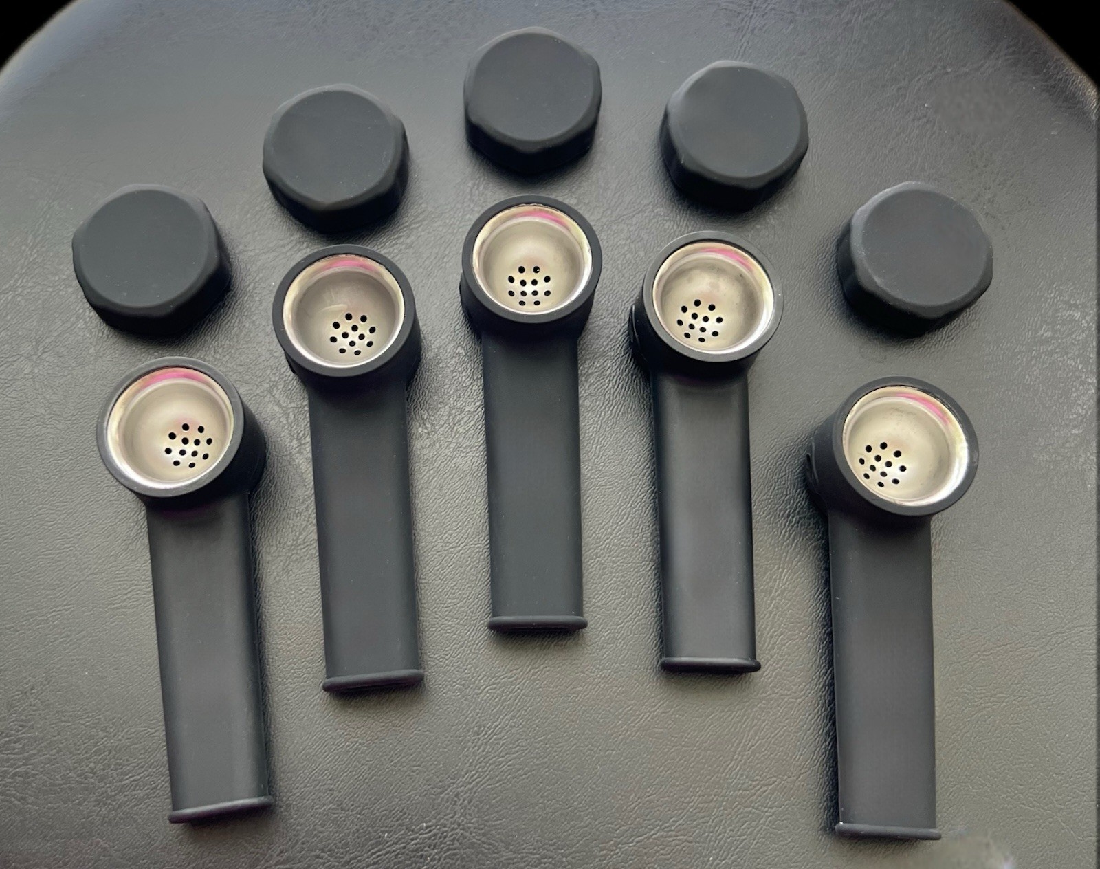 ( Pack of 5 ) 3.5″ Silicone Tobacco Smoking Pipe with Metal Bowl | USA SELLER