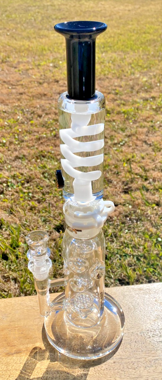 NICE 15″ Phoenix Star Freezable Glycerin Coil Honeycomb Jet Perc Water Pipe Bong