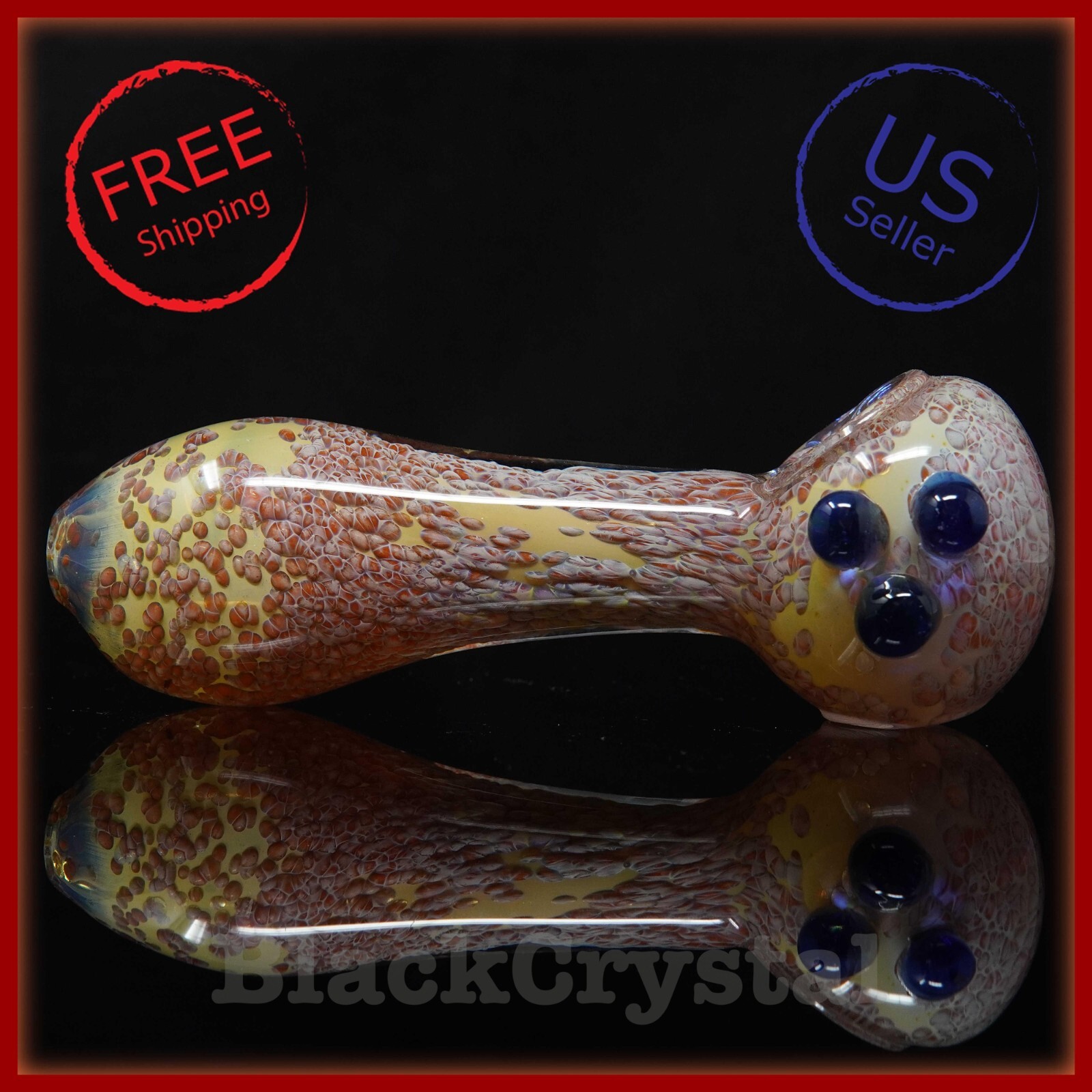 5.25 in Handmade Thick Heavy Mighty Red Marble Tobacco Smoking Bowl Glass Pipes