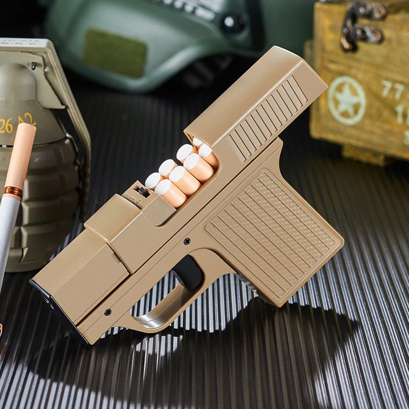 CIGARETTE STORAGE Jet Flame Lighter Pistol Cigar Case Gift Butane Pipe BBQ Gifts