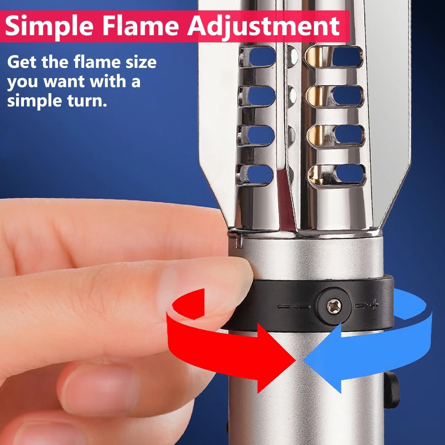 Windproof Butane Torch Lighter | Refillable Jet Flame Adjustable Lock Gas Free