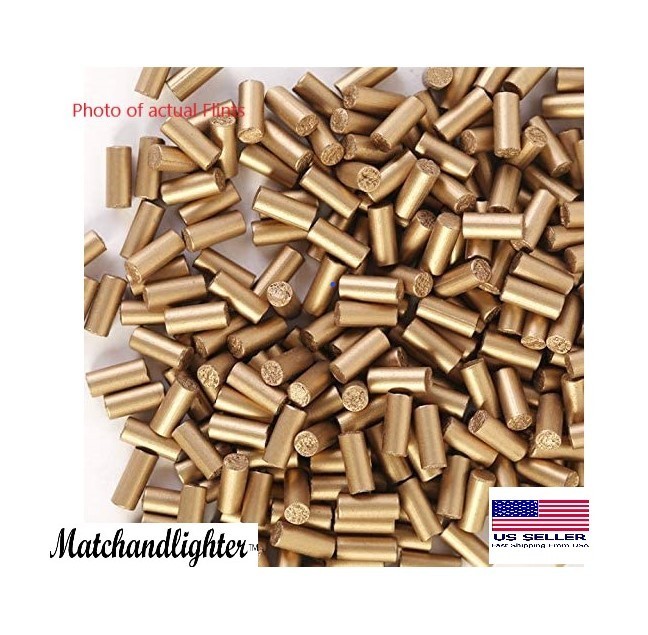 100 Gold LIGHTER FLINTS…. $4.95 fits Ronson, Zippo and More, Free USA Ship
