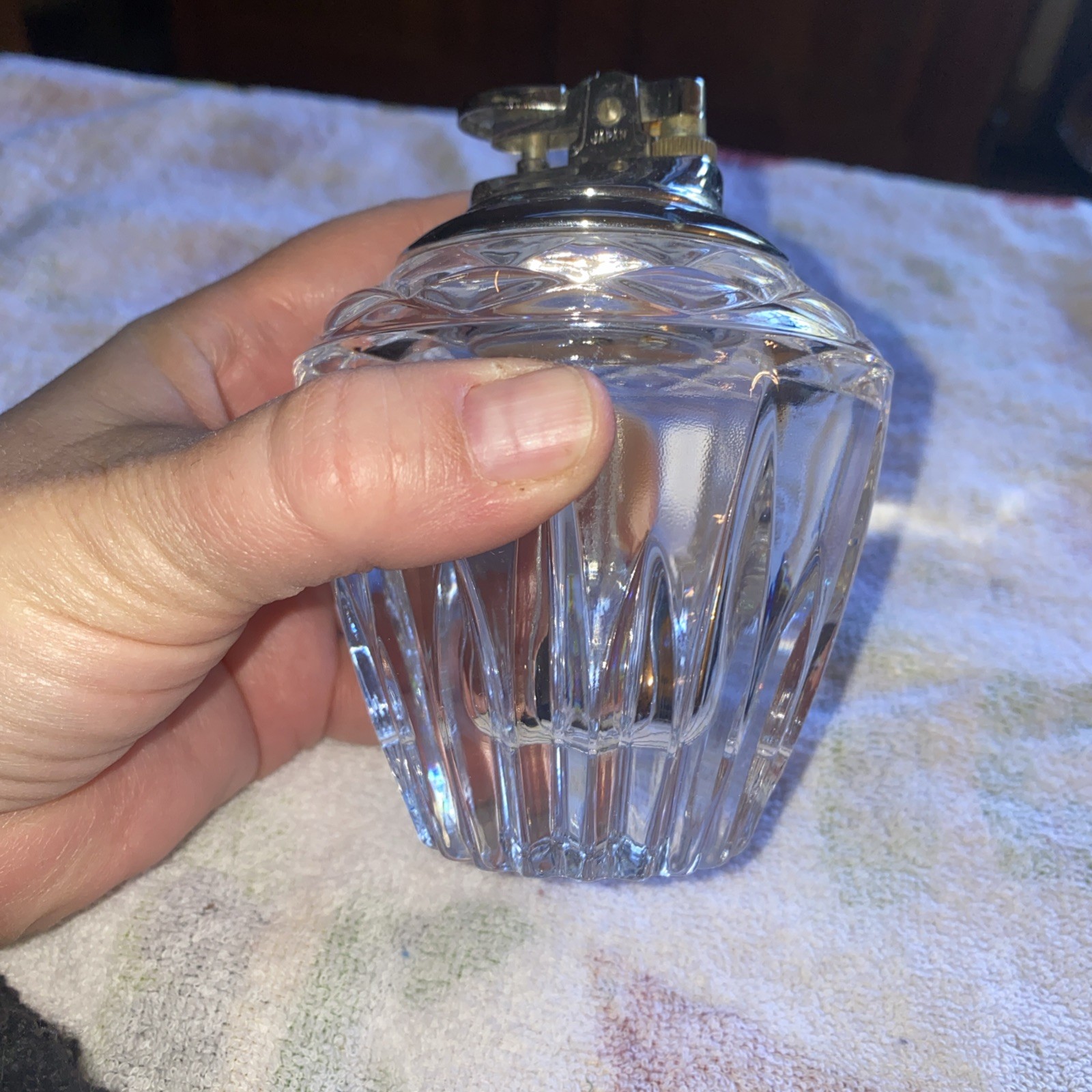 Vintage Princess House “Highlights” Lead Crystal Heavy Table Lighter Japan