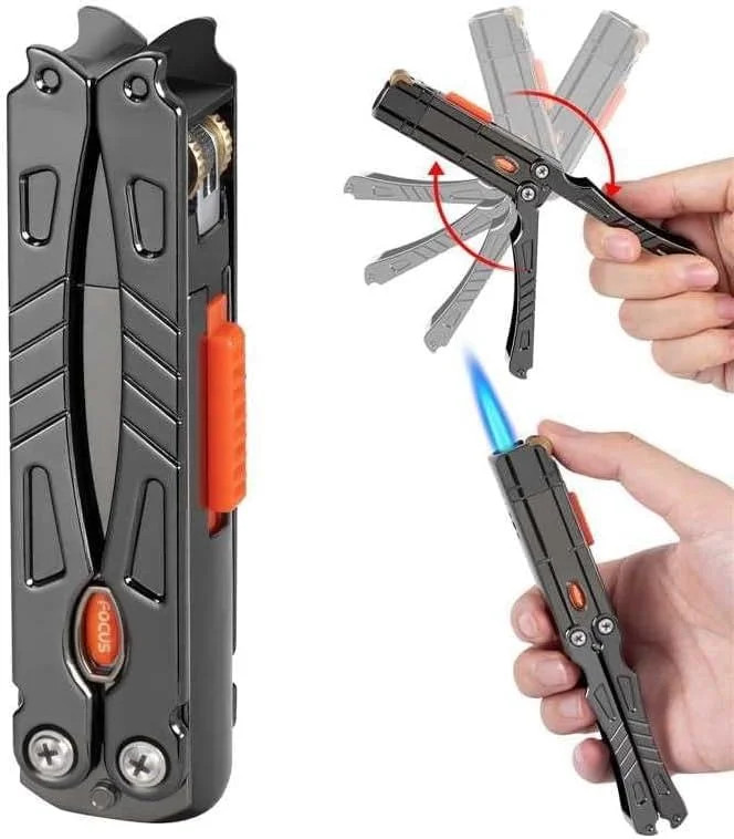 Cool Torch Lighter, Butane Refillable Fancy Lighter – Windproof Jet Flame Lighte