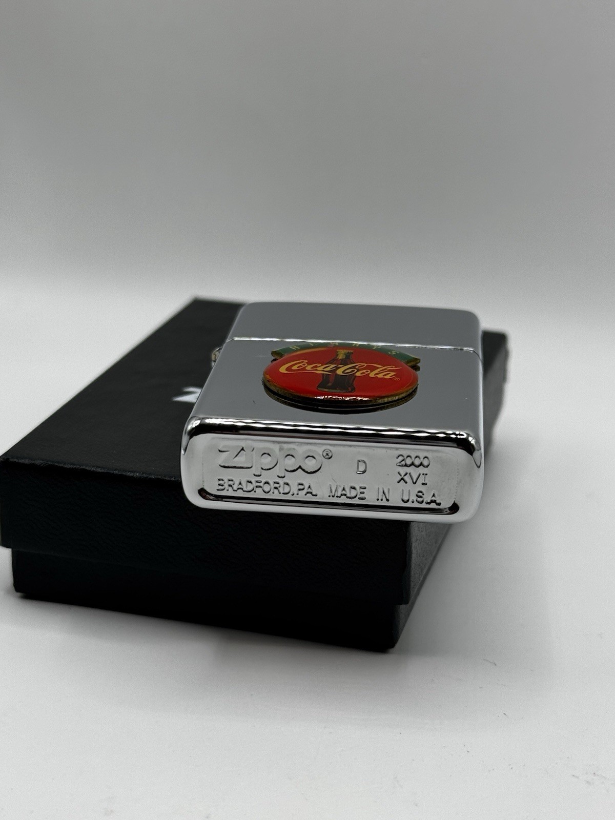2000 ZIPPO Always Coca-Cola Raised Emblem Advertising Logo Lighter NIB UNFIRED