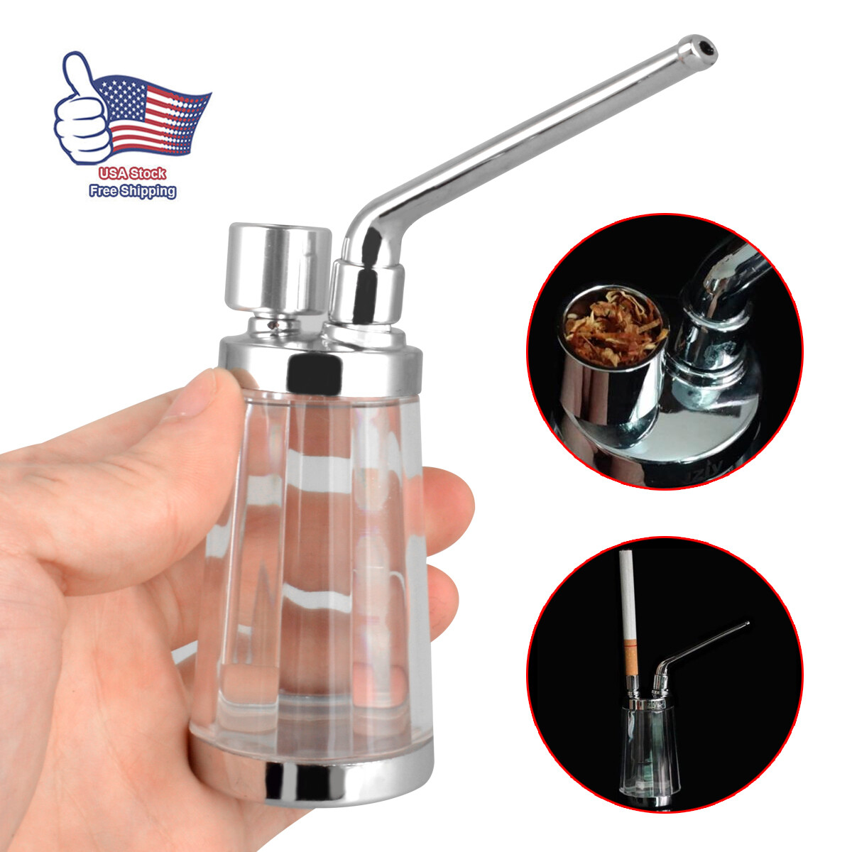 Portable Mini Small Water Bong Herb Smoking Pipe Tobacco Home Hookah Shisha UK