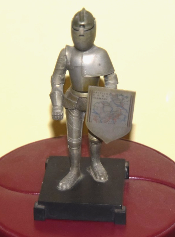 1940’s Weltzunder Knight in Armor Shield Table Lighter British Zone Germany