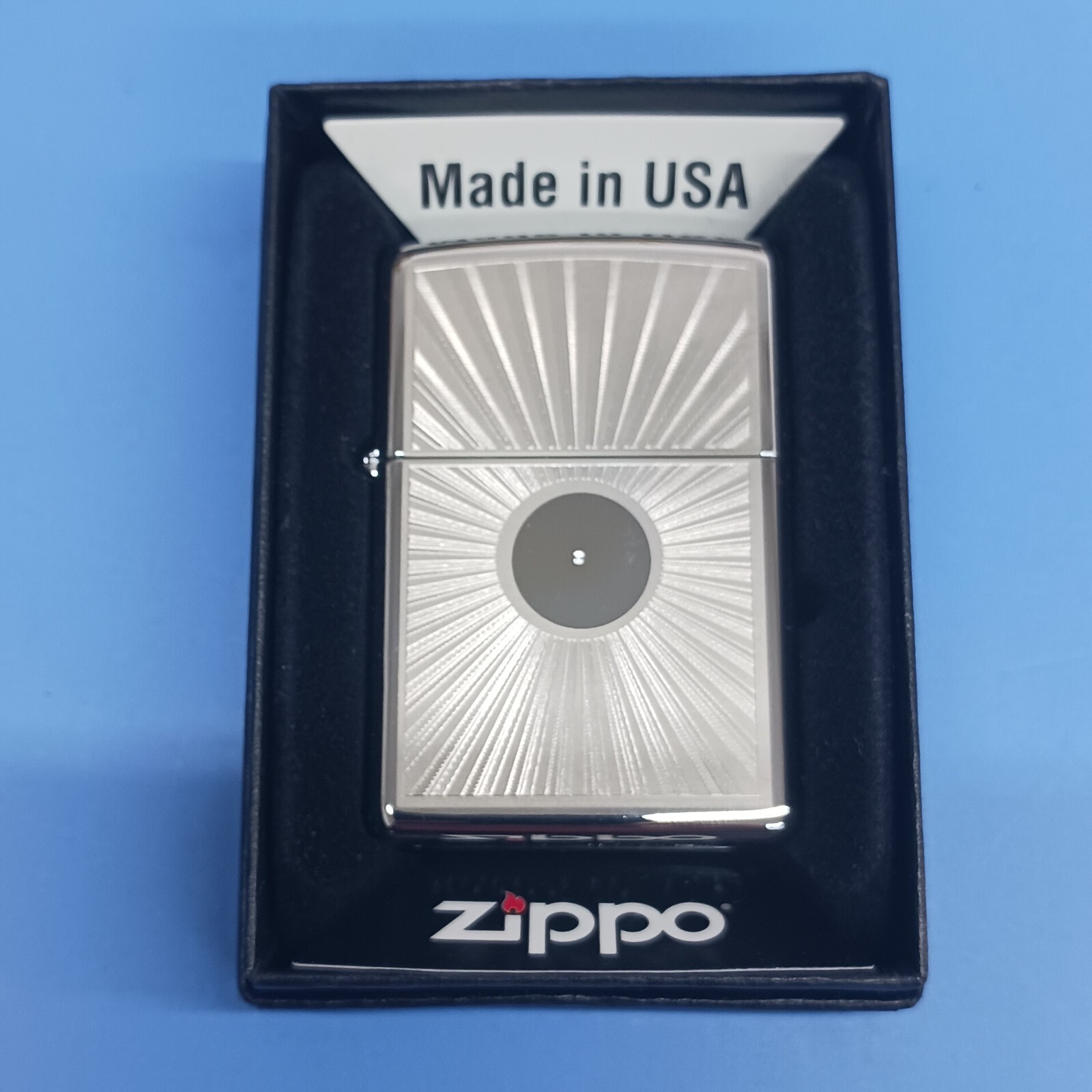 Zippo Sun Burst High Polished Chrome bsiloozshun 24674