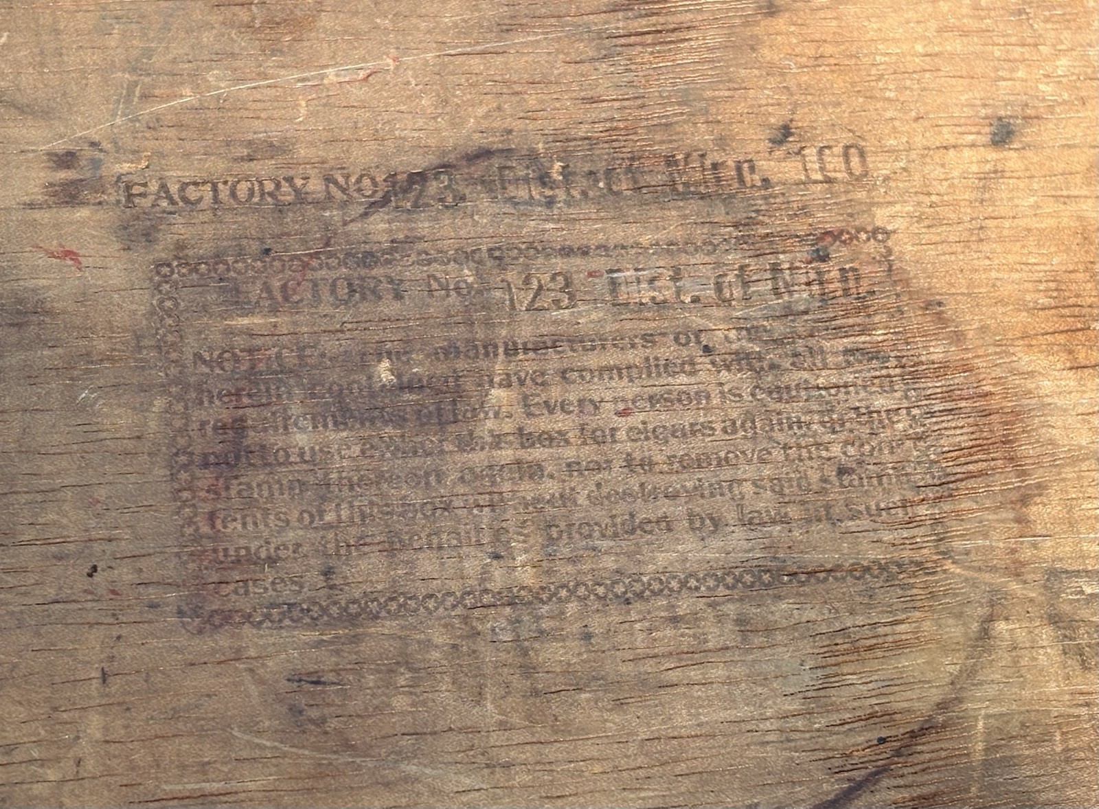 Antique Wood Cigar Box Mexican Filler Panetela Blended 5 Cent Dovetail 1930s