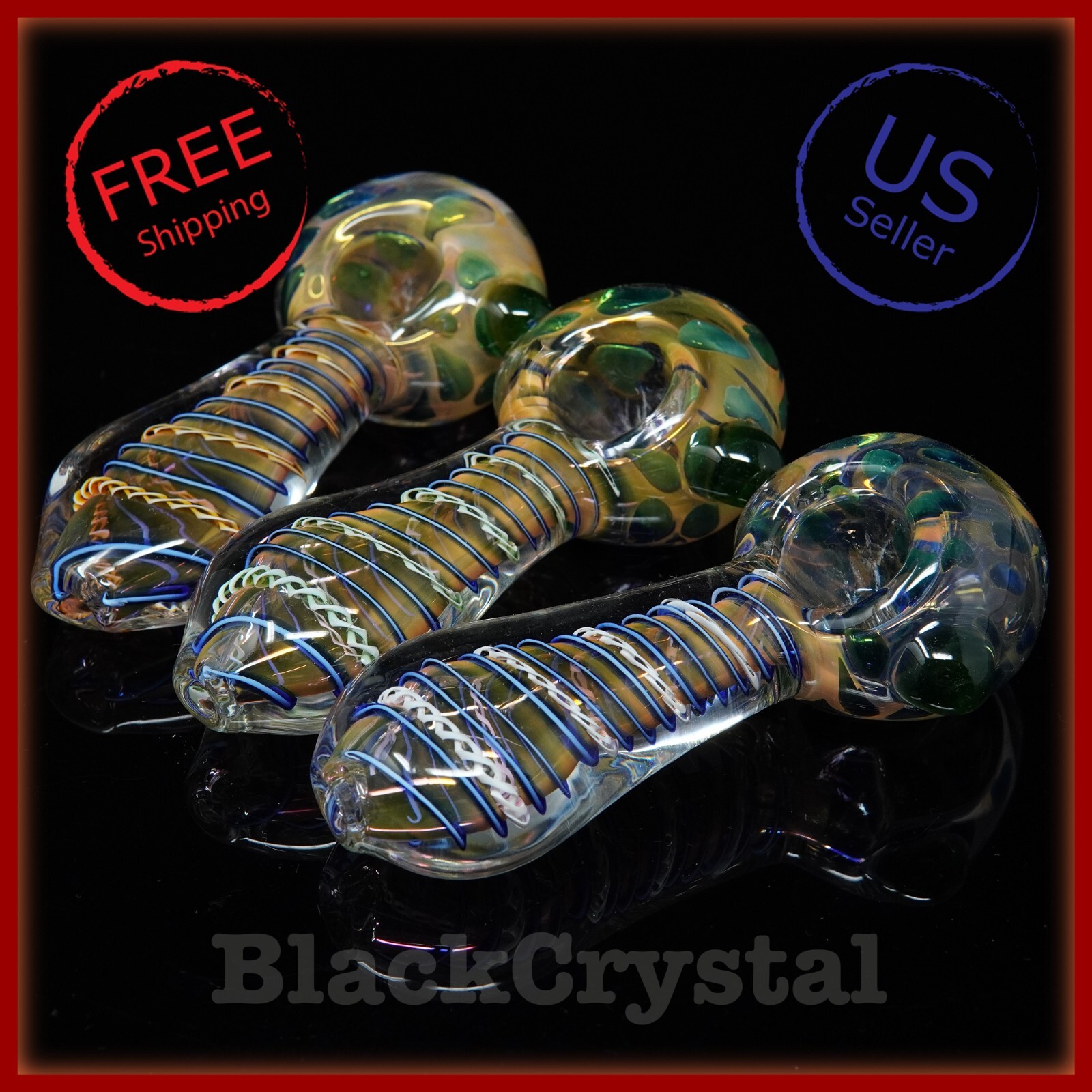 5 inch Handmade Random Spiral Wide Handle Bowl Tobacco Smoking Bowl Glass Pipes