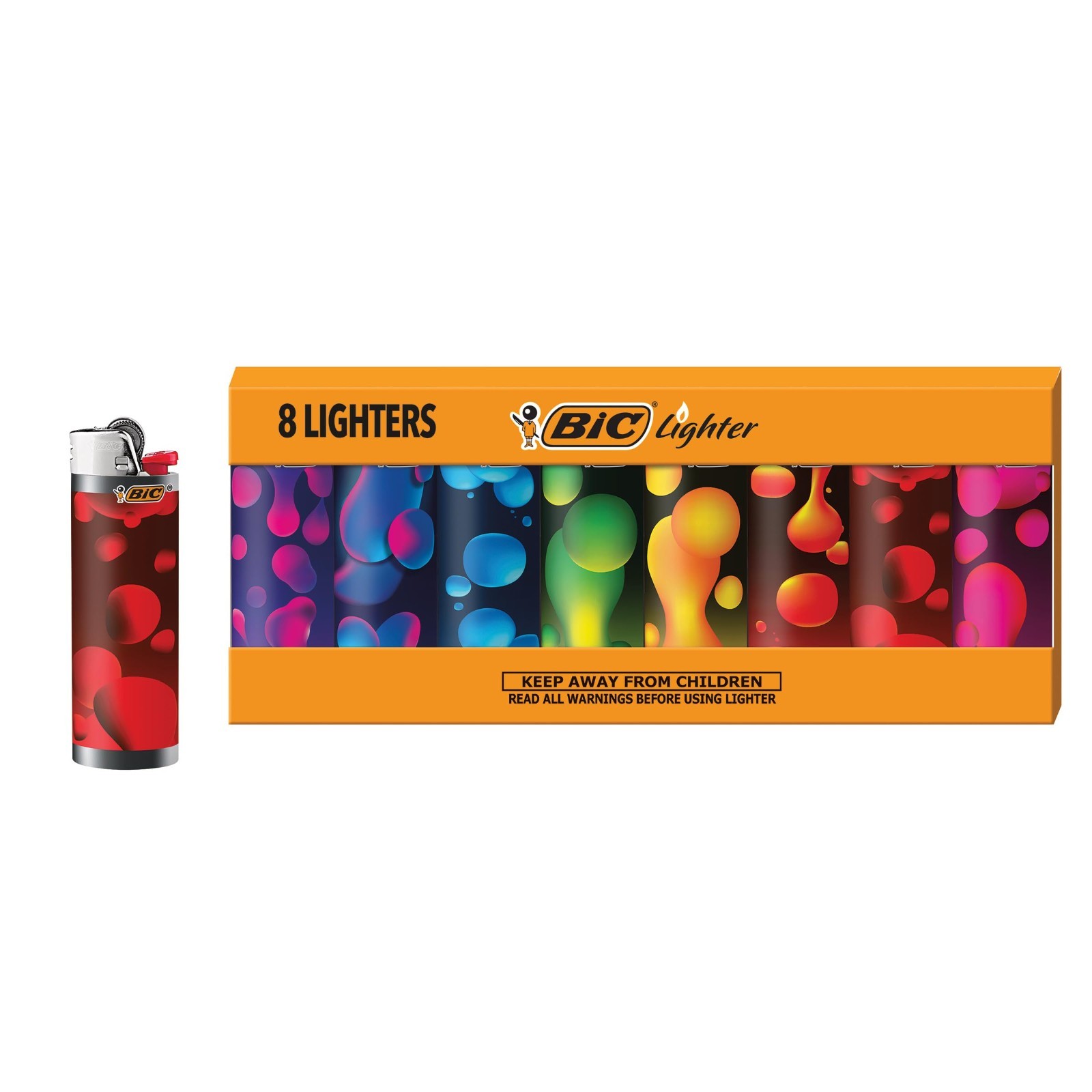 8 Count Pocket Lighter Set – Special Edition Lava Series, Refillable & Compact