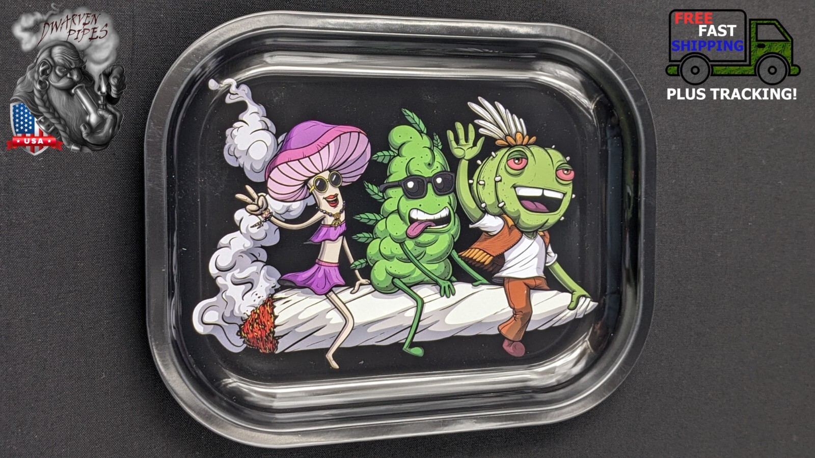Metal Tobacco Rolling Tray 7×5.5″ 10