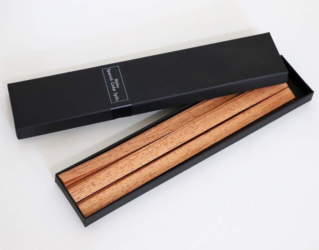 Woho 120 Packs Spanish Cedar Cigar Lighter Cedar Wood Spills Strips Sticks, Ciga