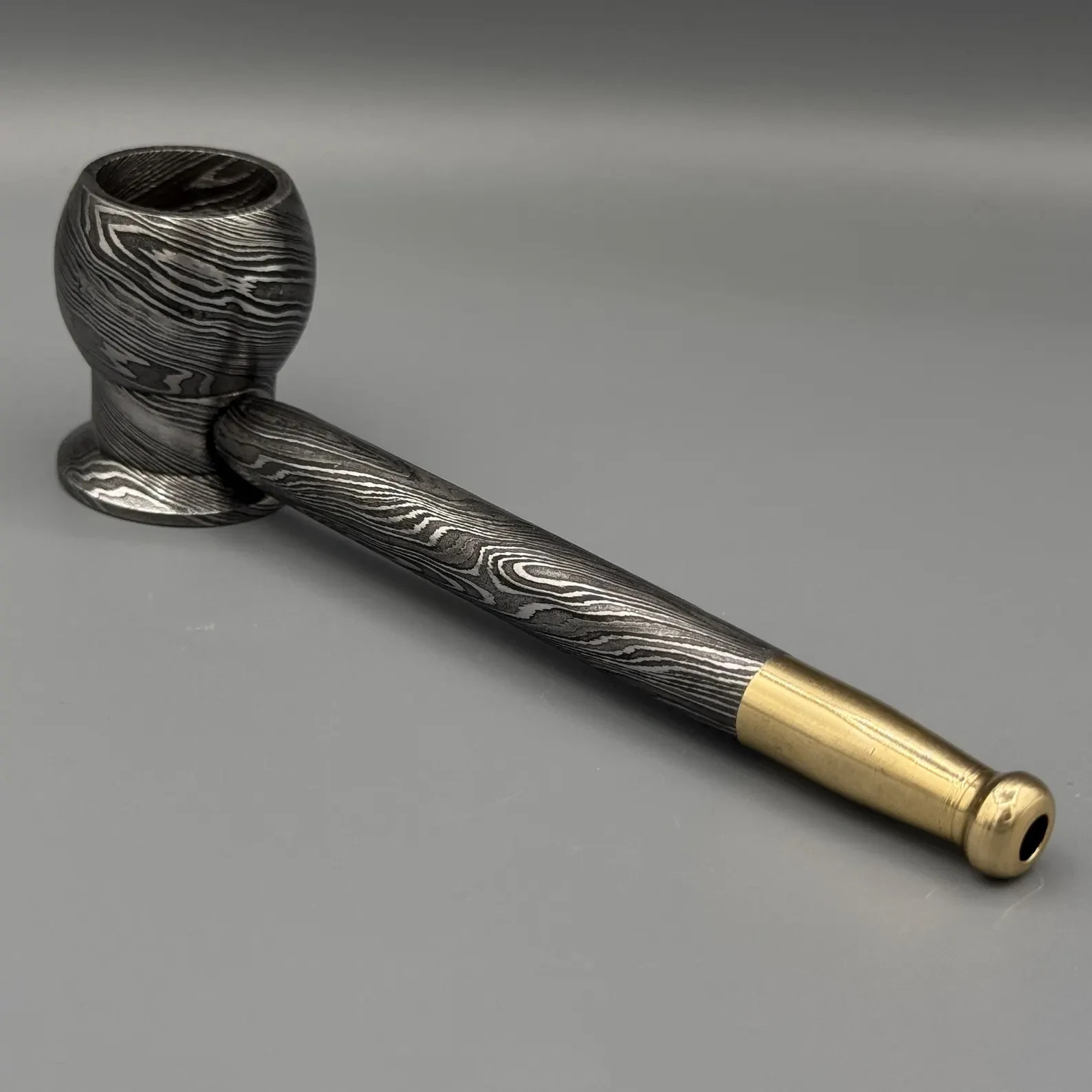 CUSTOM HANDMADE DAMASCUS STEEL SMOKING PIPE / BEST UNISEX GIFT