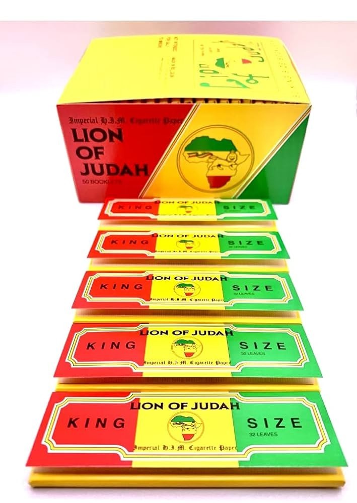 Full Box Lion of Judah King Size Rolling Papers 50 Booklet (32 Leaves Each)