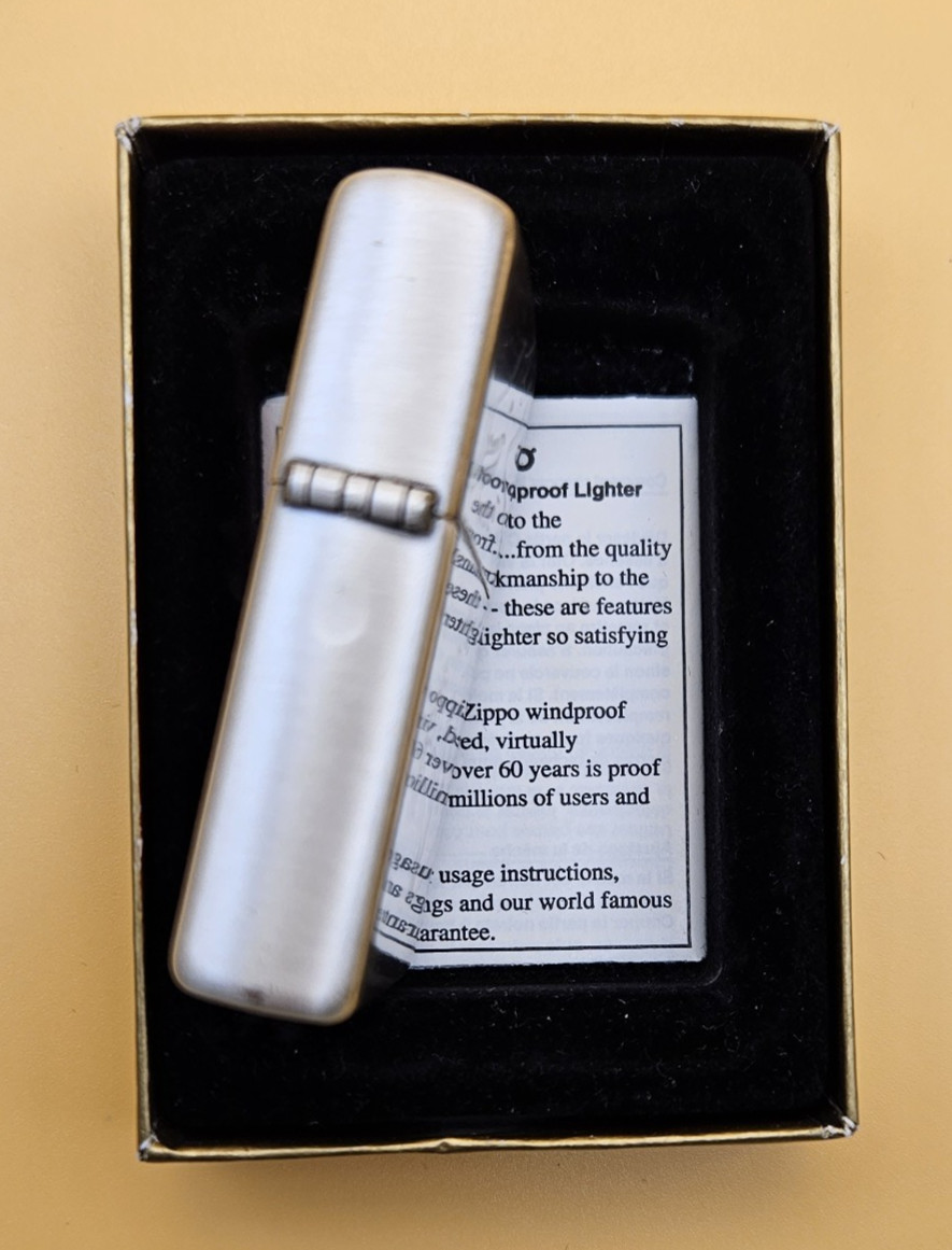 Zippo Lighter 2004 Red Eyed Dragon, 3-Sides, Reverse Etch on Satin Silver