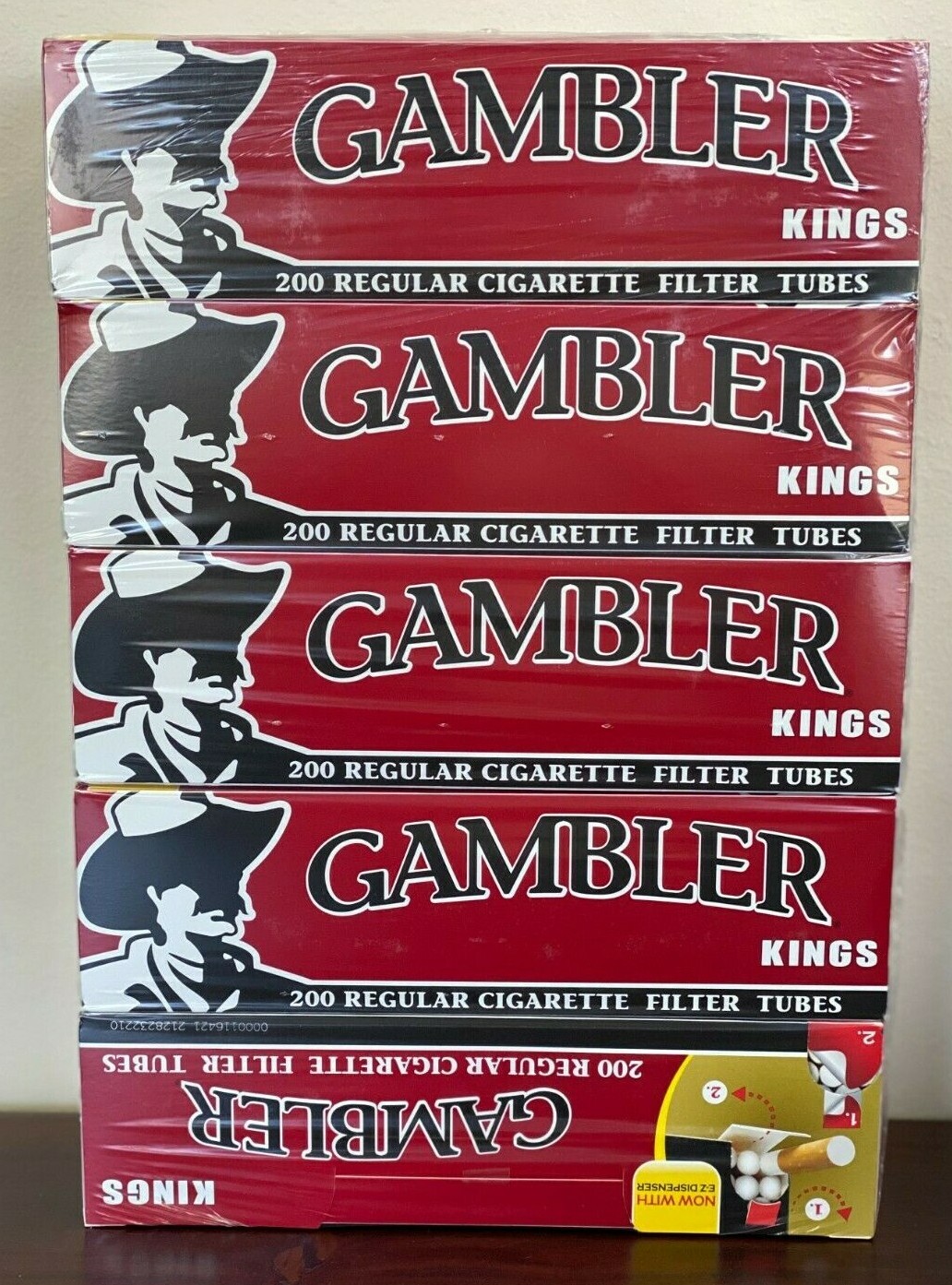 Gambler Regular King Size RYO Cigarette Tubes – 5 Boxes (1000 Tubes)