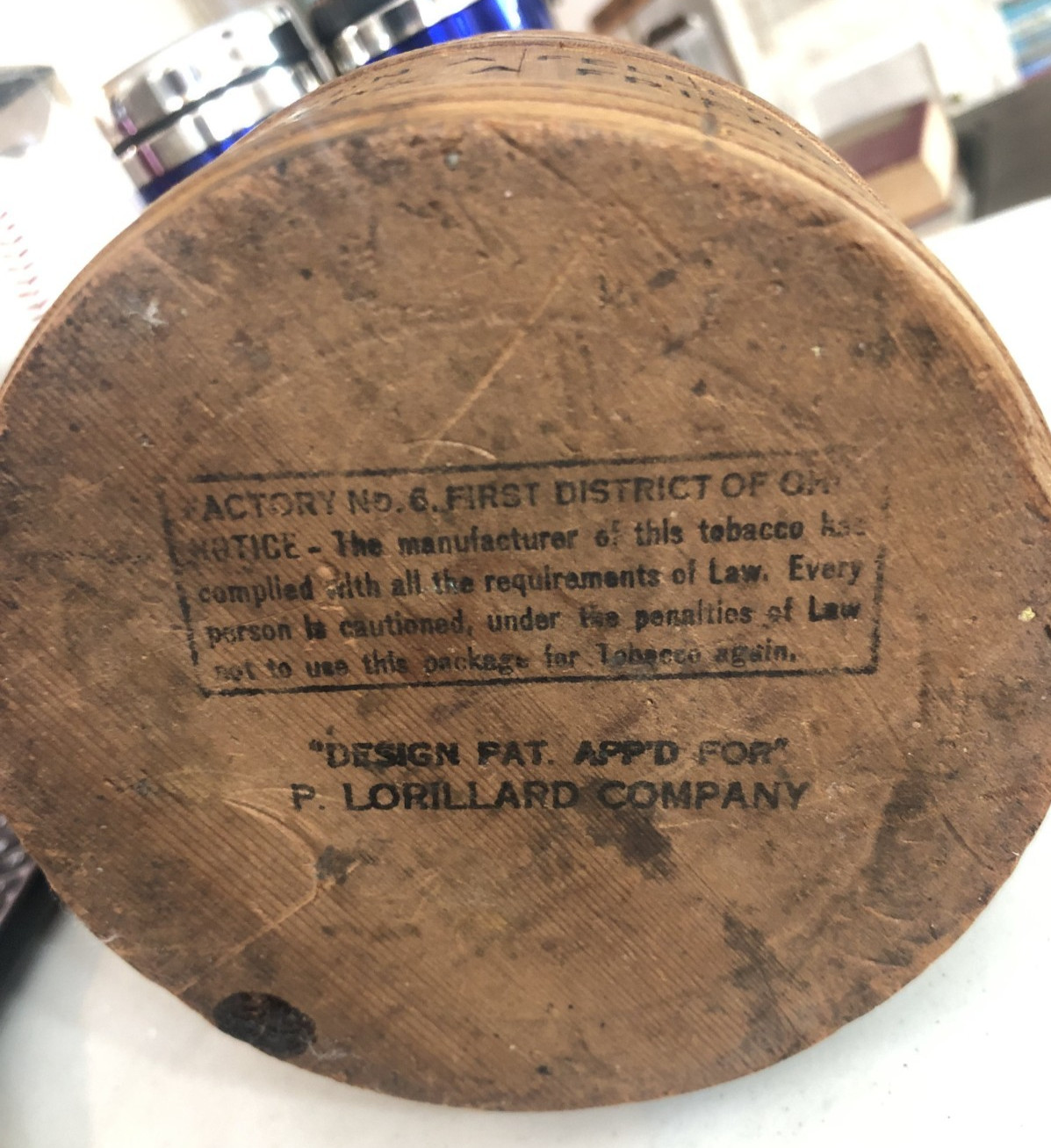 VINTAGE WOODEN BRIGGS SMOKING TOBACCO HUMIDOR (NO LID) 1930’S ADVERTISING NICE
