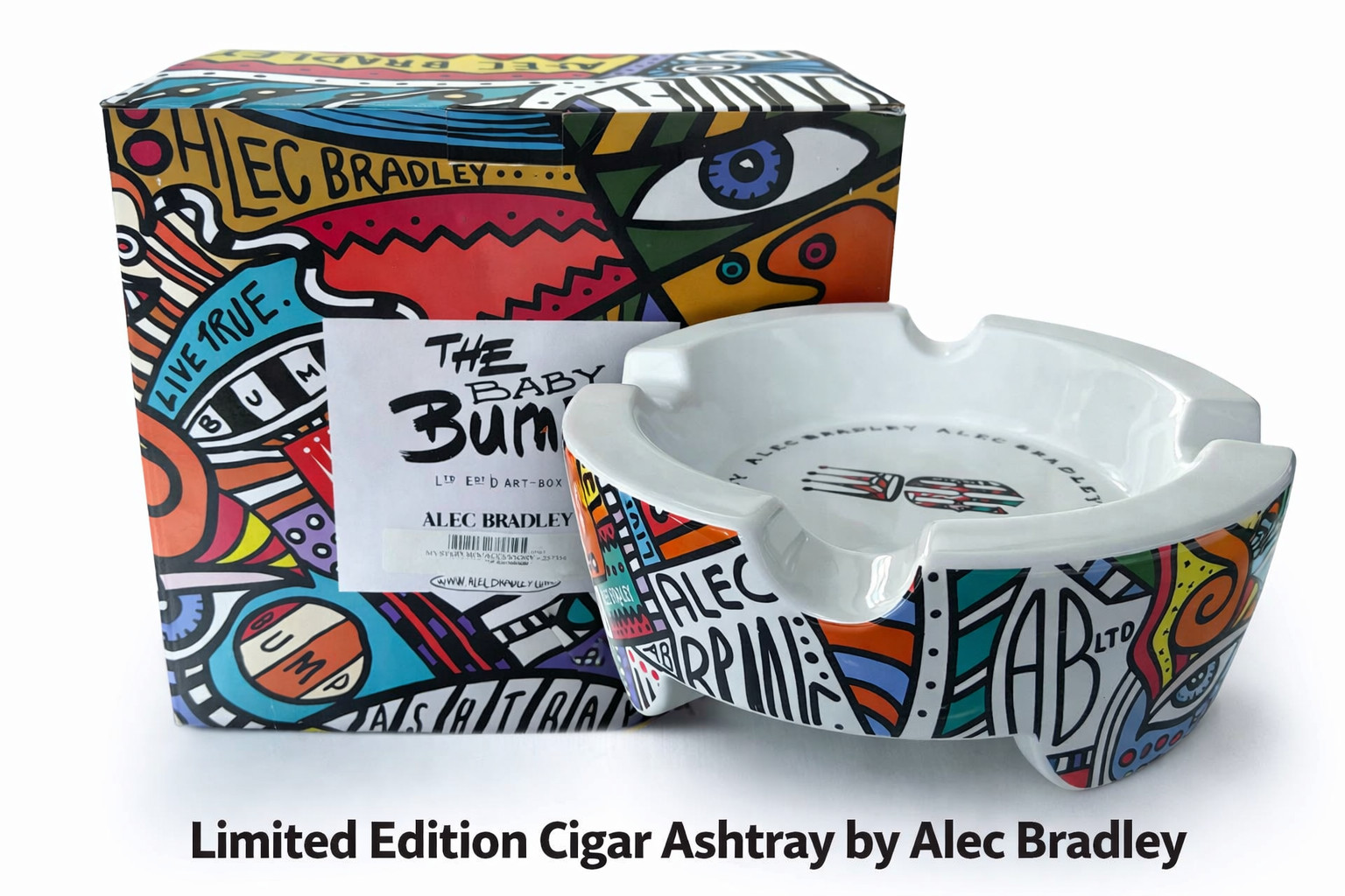 Alec Bradley Limited Edition Cigar Ashtray The Baby Bump, Art Box Rare Collector