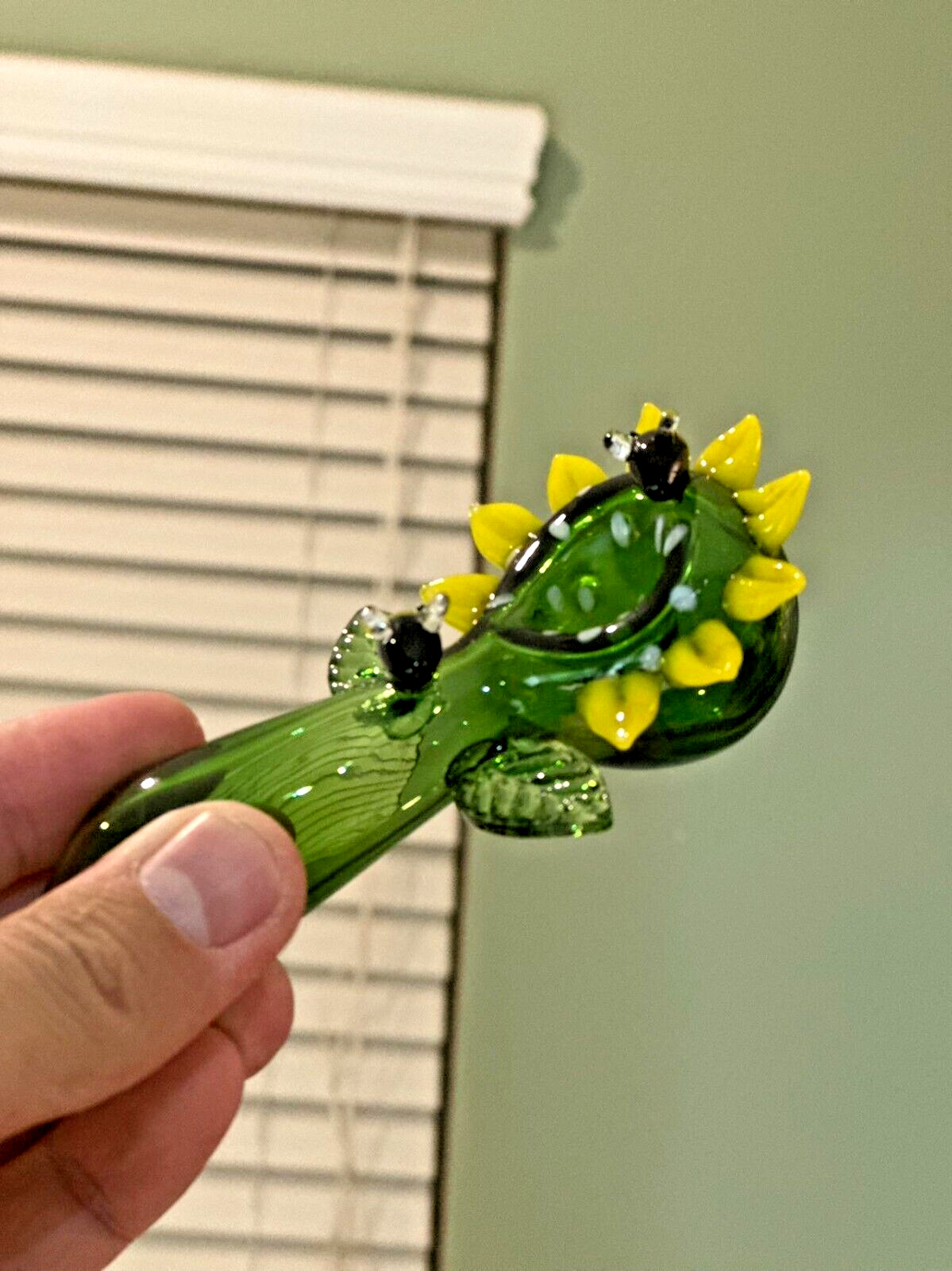 4″ Premium Glass Hand Pipe Bowl Piece Bees Sunflower