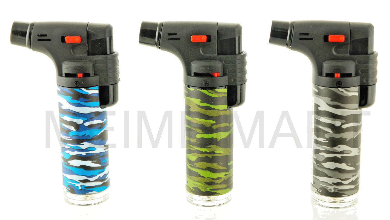 3Lot Jumbo 4″ Single Jet Flame Torch Gun Lighter Refillable Lockable Windproof C