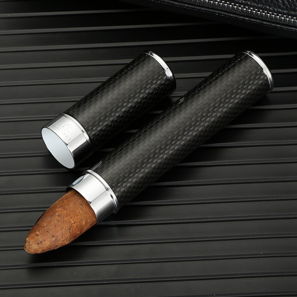 Galiner Travel Vintage Carbon Fiber Cigar Tube Cigarette Case Holder Portable