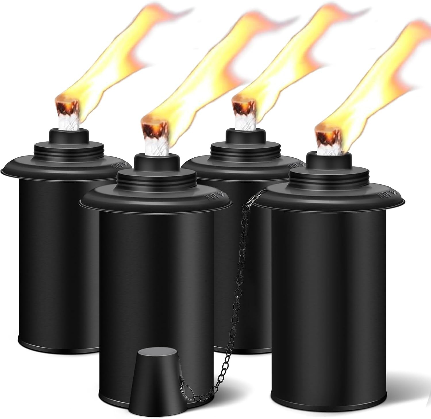 4 Pack Torch Replacement Canisters, 16Oz Bamboo Lantern Refillable Torches, Deco
