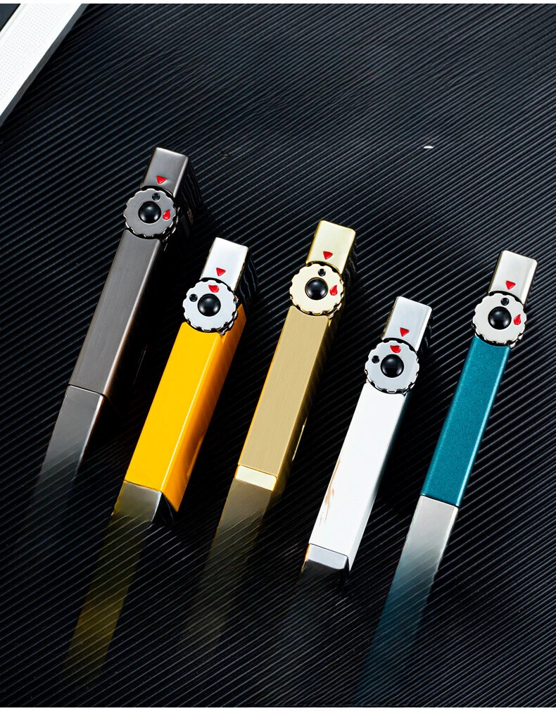JOBON Windproof Inflatable Turbo Lighter Double Fire Blue Flame Gift Men Women