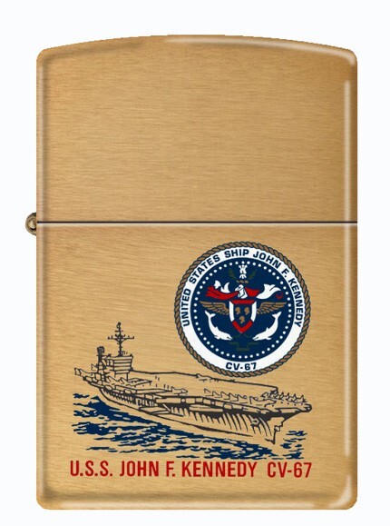 USS John F. Kennedy (CV-67) Aircraft Carrier Zippo MIB Brushed Brass