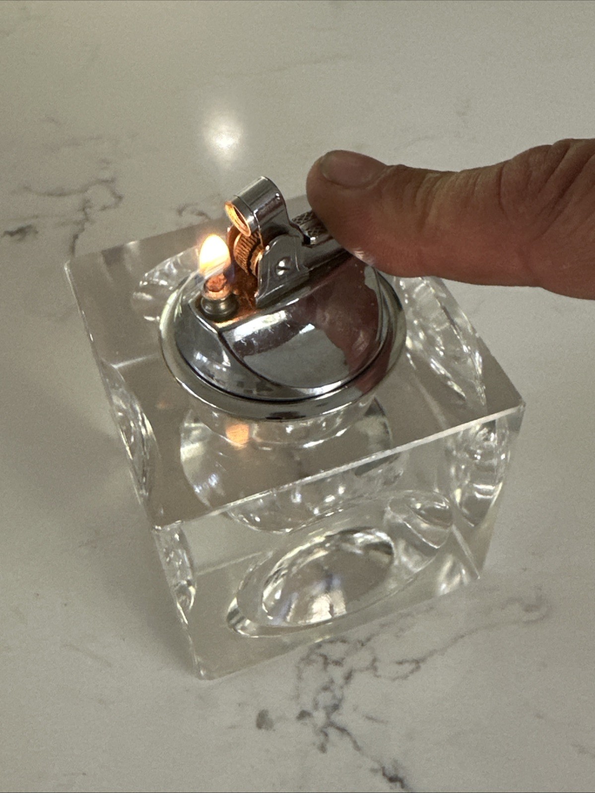 Vintage ICE CUBE table lighter 1960s MCM Italy