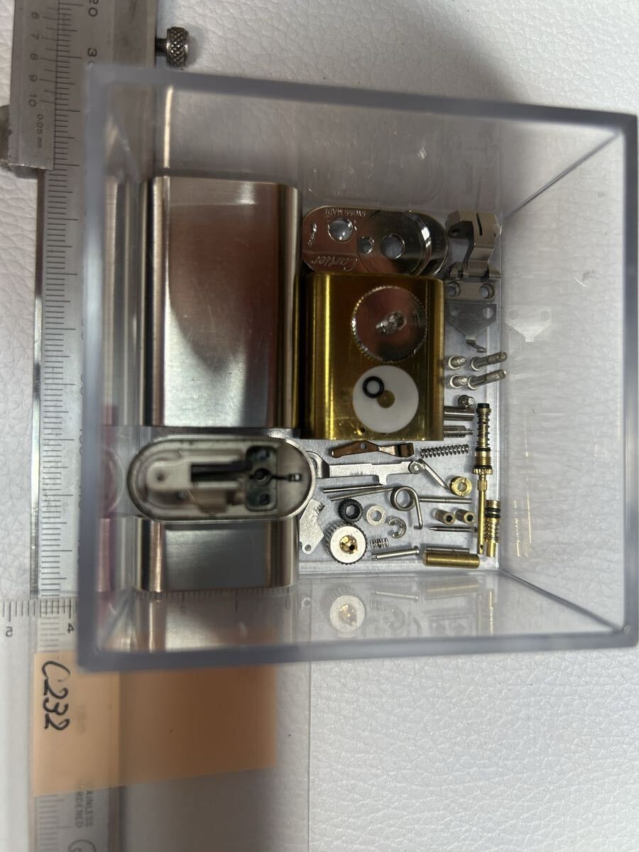 Overhauled Cartier Gas lighter Silver Godron hair line without box