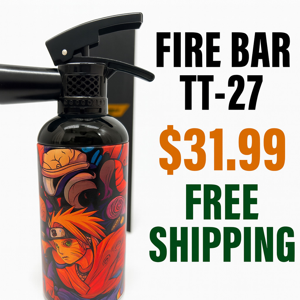 FIRE BAR 2-in-1 Lighter with Stash Can – Butane Refillable | 1ct | TT-27 “Naruto