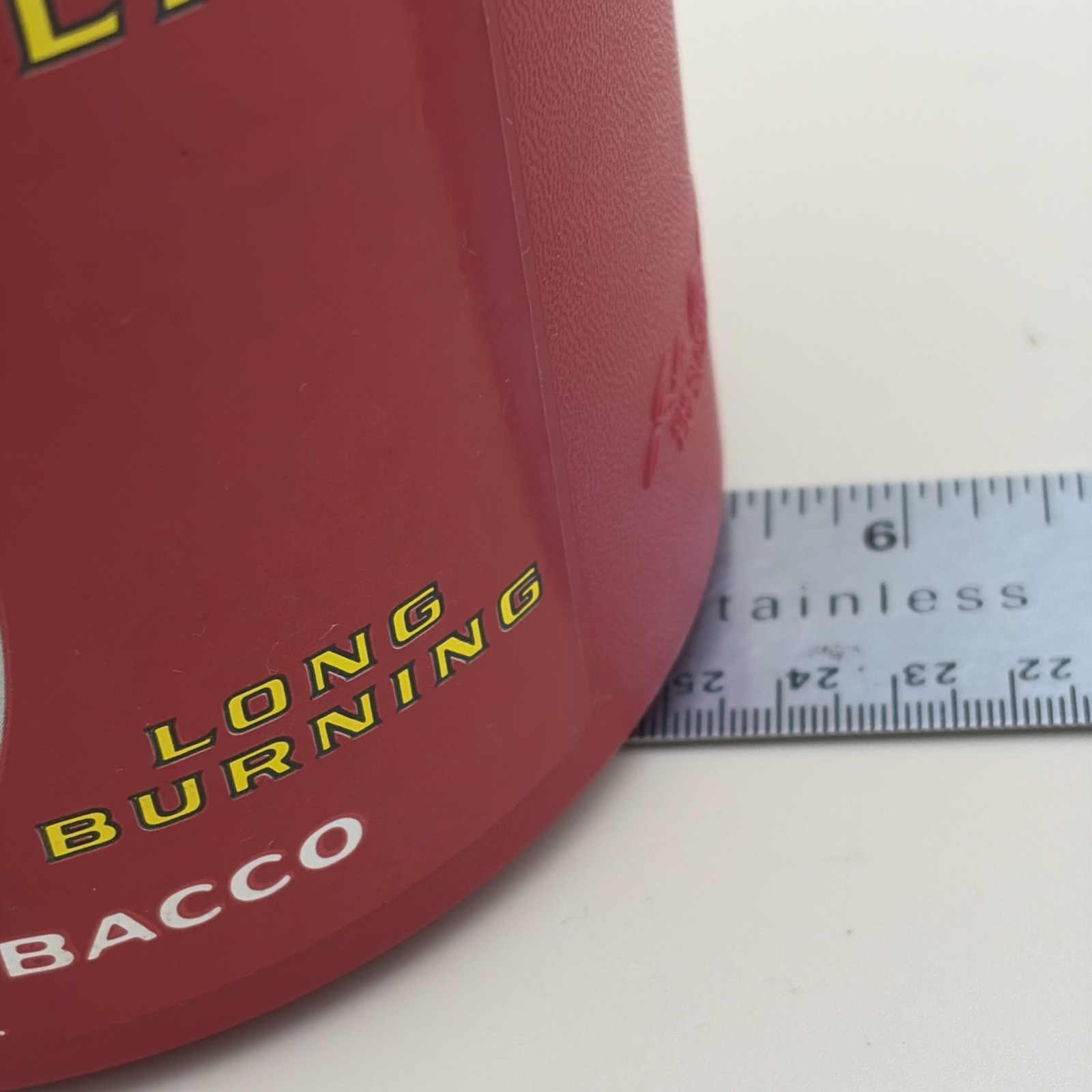 PRINCE ALBERT Smoking Tobacco Red Plastic Canister w/lid 14oz EMPTY. Vintage