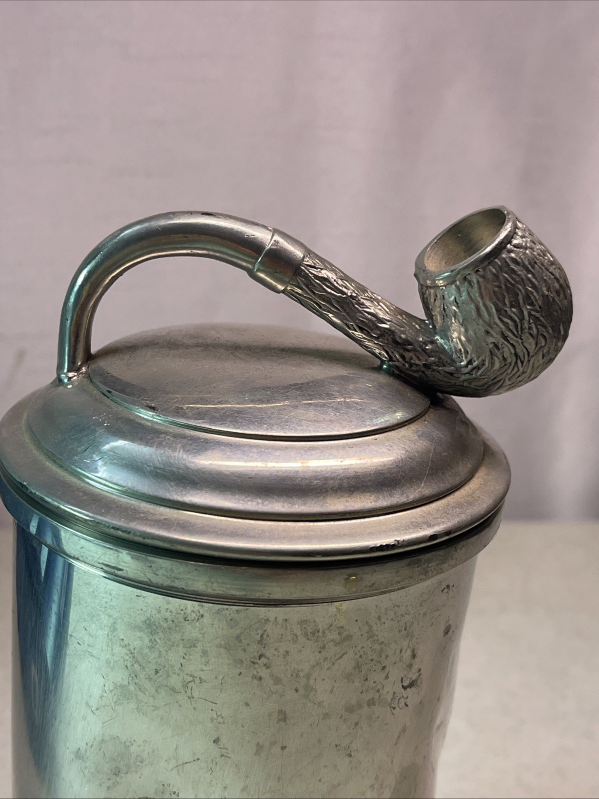PEWTER TOBACCO JAR HANDMADE IN ENGLAND RARE