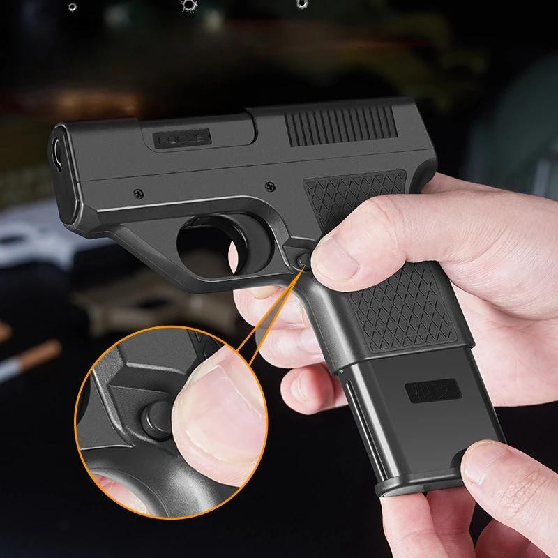 2025 New Clip Gun Type Butane Gas Lighter Three Capacity Cigarette Holder Windpr