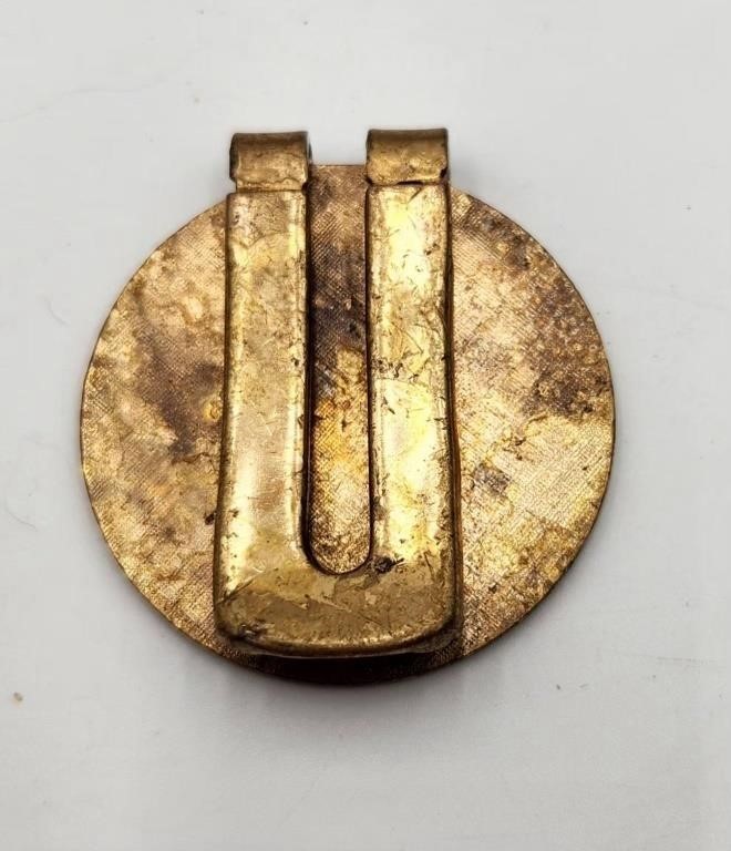 VTG Skoal Flavor Packs Promo Money Clip 1.75in Gold Tone Metal Cash Cards Strong