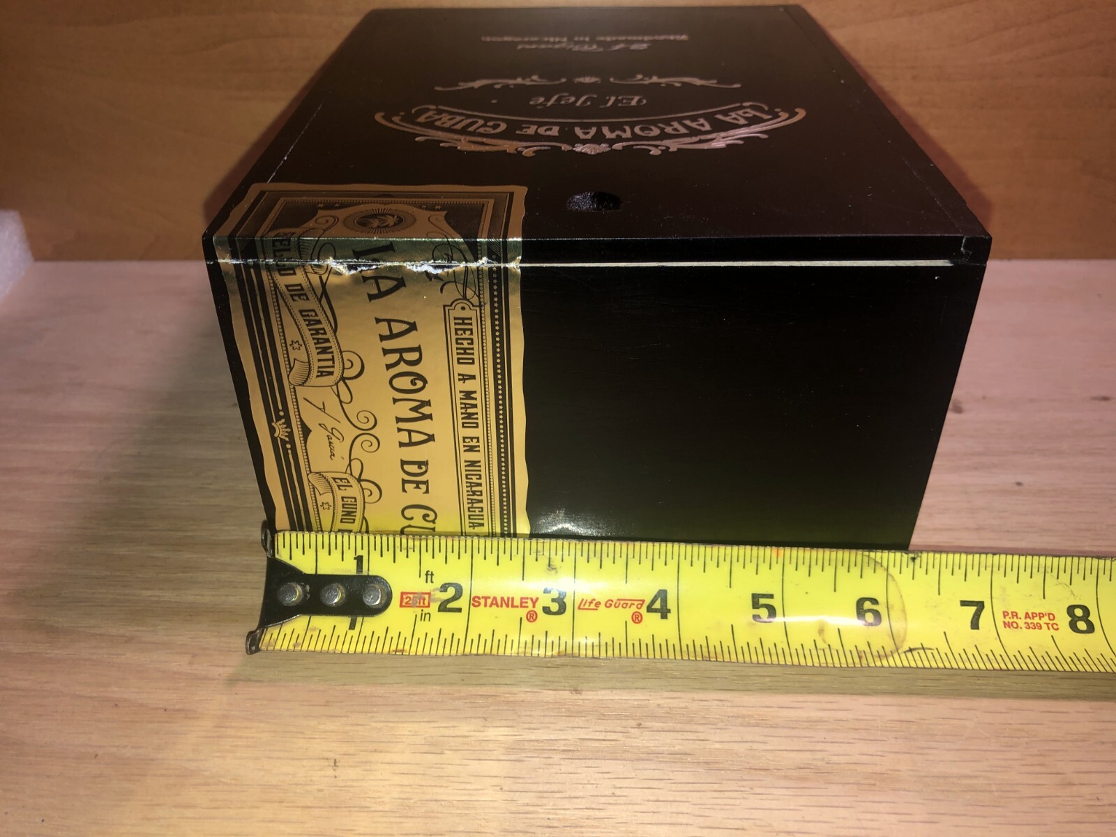 MULTIPLE AVAILABLE La Aroma de Cuba El Jefe 7.75×6.25×4 WOOD Cigar Box BLACK