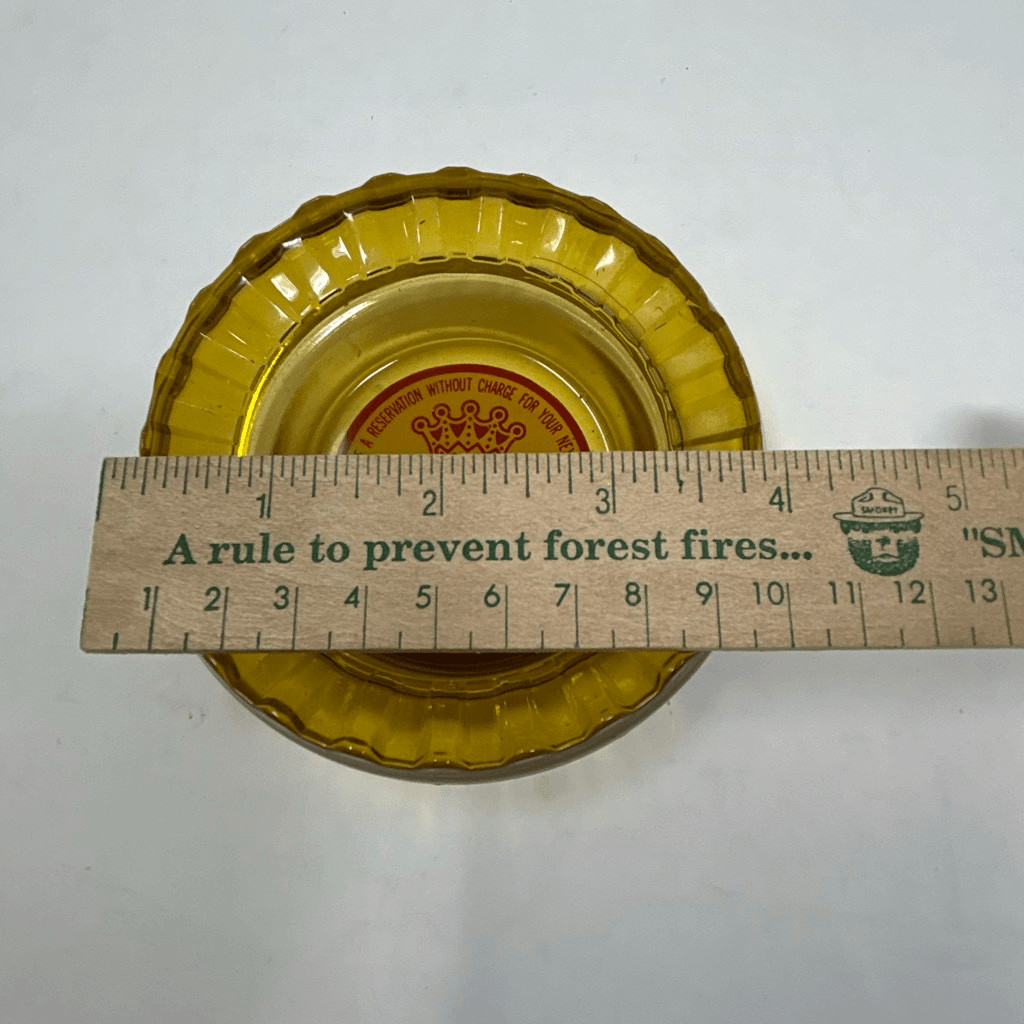 Vtg Best Western Motels Ashtray Amber Clear Glass Round Collectible Memorabilia