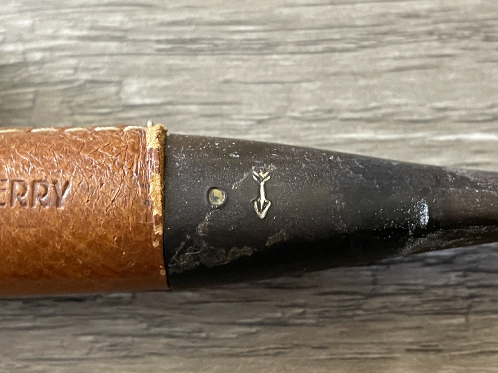 Vintage BRADBERRY Pipe MADE IN BELGIUM GENUINE LEATHER Covered Imported Briar