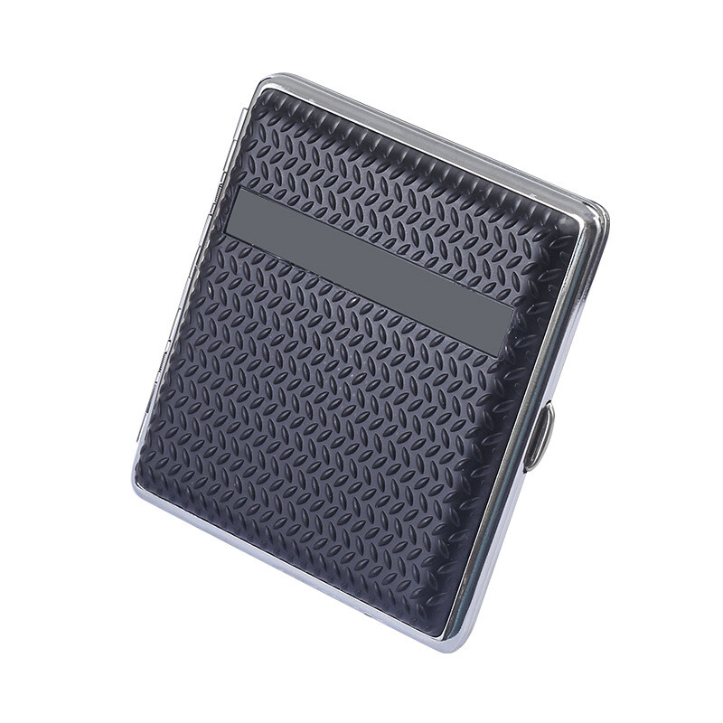 Vintage Plastic Metal Double Sided Black Cigarette Case Portable Holder Box