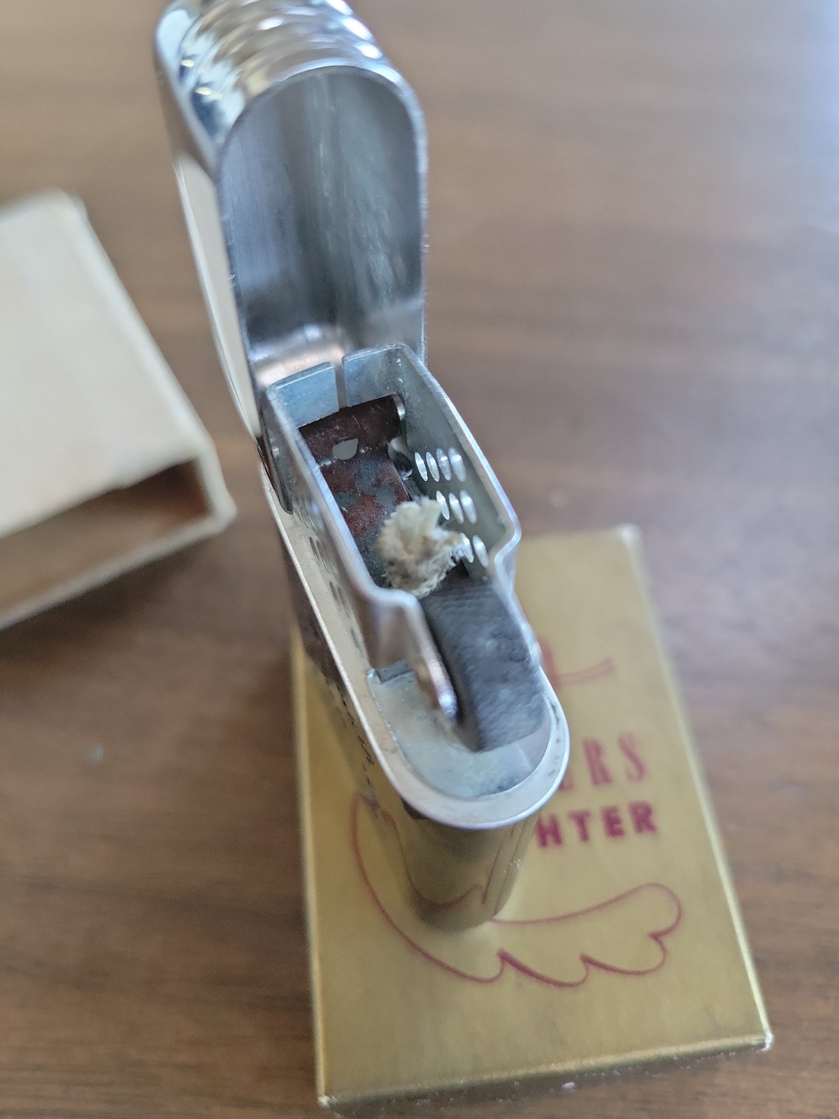 Bowers Vintage Chrome Lighter with Hinge Lid Kalamazoo Michigan USA